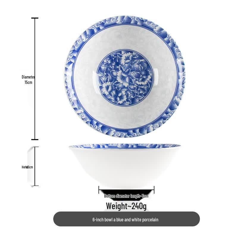 Zebian Blue and White Porcelain Soup/Noodle Bowl
Zebian Blue and White Porcelain Soup/Noodle Bowl