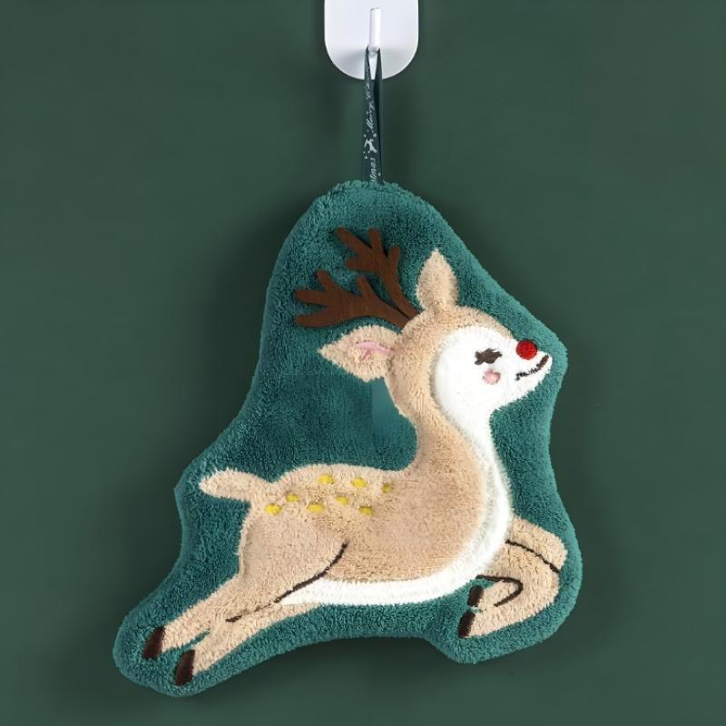 Рождественское полотенце для рук Кухонное впитывающее чистящее полотно Подвесная быстросохнущая тряпка Ванная Снеговик Санта Клаус Полотенце для рук