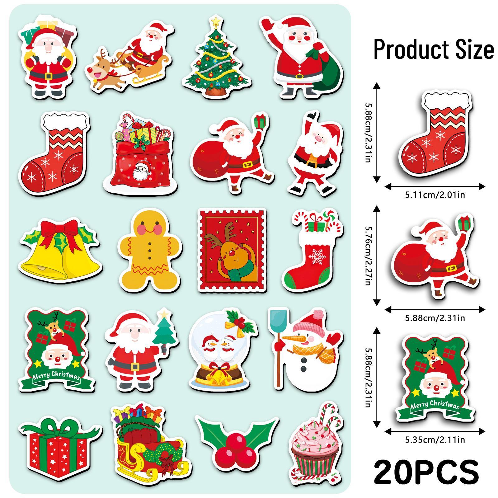 20 Christmas Cartoon Magnetic Refrigerator Stickers - Gingerbread Man & Santa Claus, Waterproof & Soft 5.5-8.5 CM
20 Christmas Cartoon Magnetic Refrigerator Stickers - Gingerbread Man & Santa Claus, Waterproof & Soft 5.5-8.5 CM
