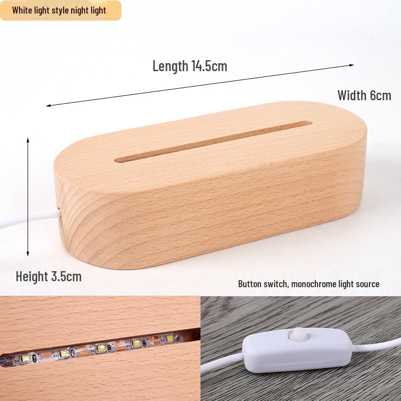 Oval LED Night Light with USB Charging and Touch Control - Crystal Lamp on Wooden Base
Oval LED Night Light with USB Charging and Touch Control - Crystal Lamp on Wooden Base