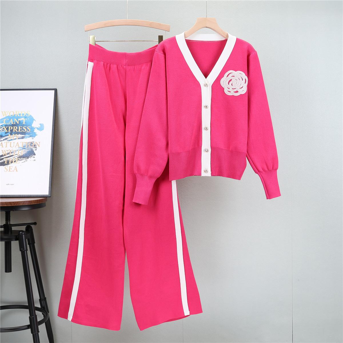 Осенне-зимний женский свитер больших размеров, комплект из кардигана с длинными рукавами и V-образным вырезом, свободные широкие брюки One Size розы красного
Осенне-зимний женский свитер больших размеров, комплект из кардигана с длинными рукавами и V-образным вырезом, свободные широкие брюки One Size розы красного