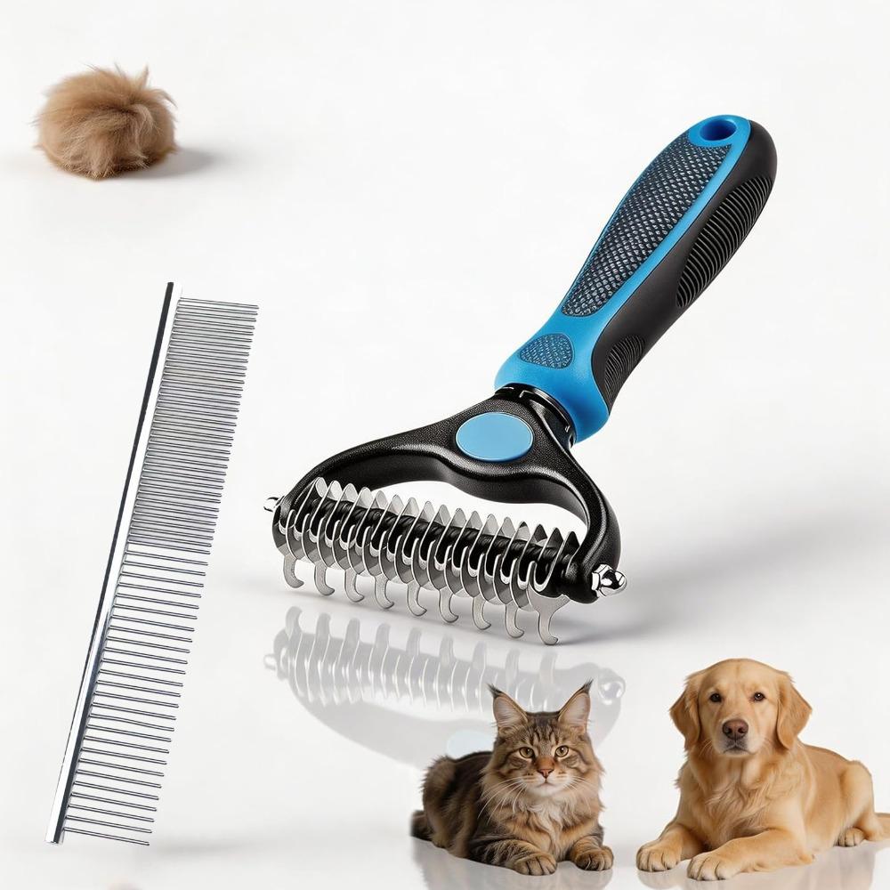 Double-Sided Pet Dematting Comb for Dogs & Cats, Stainless Steel Undercoat Rake for Tangles & Shedding Blue/Pink 1pcs синий
Double-Sided Pet Dematting Comb for Dogs & Cats, Stainless Steel Undercoat Rake for Tangles & Shedding Blue/Pink 1pcs синий