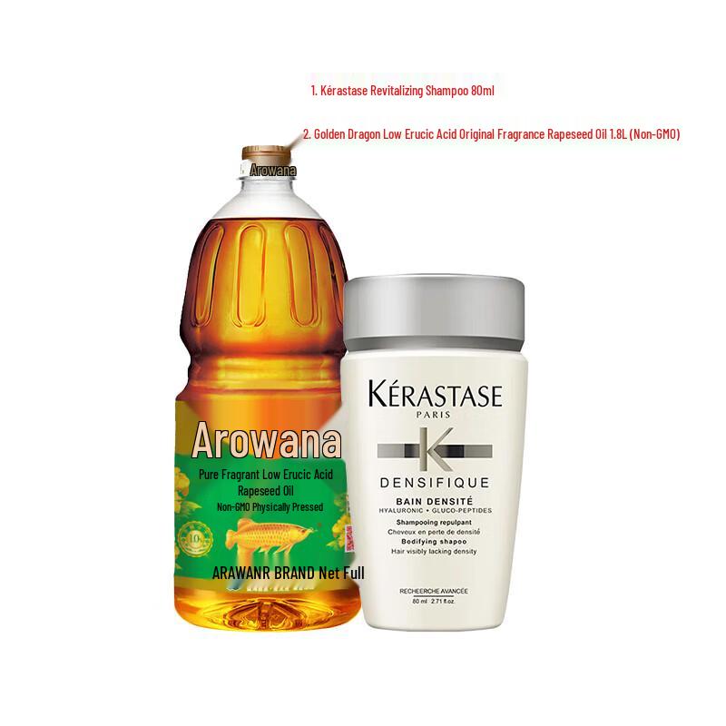 Kérastase Shampoo 80ml & Arowana Rapeseed Oil 1.8L Bundle
Kérastase Shampoo 80ml & Arowana Rapeseed Oil 1.8L Bundle