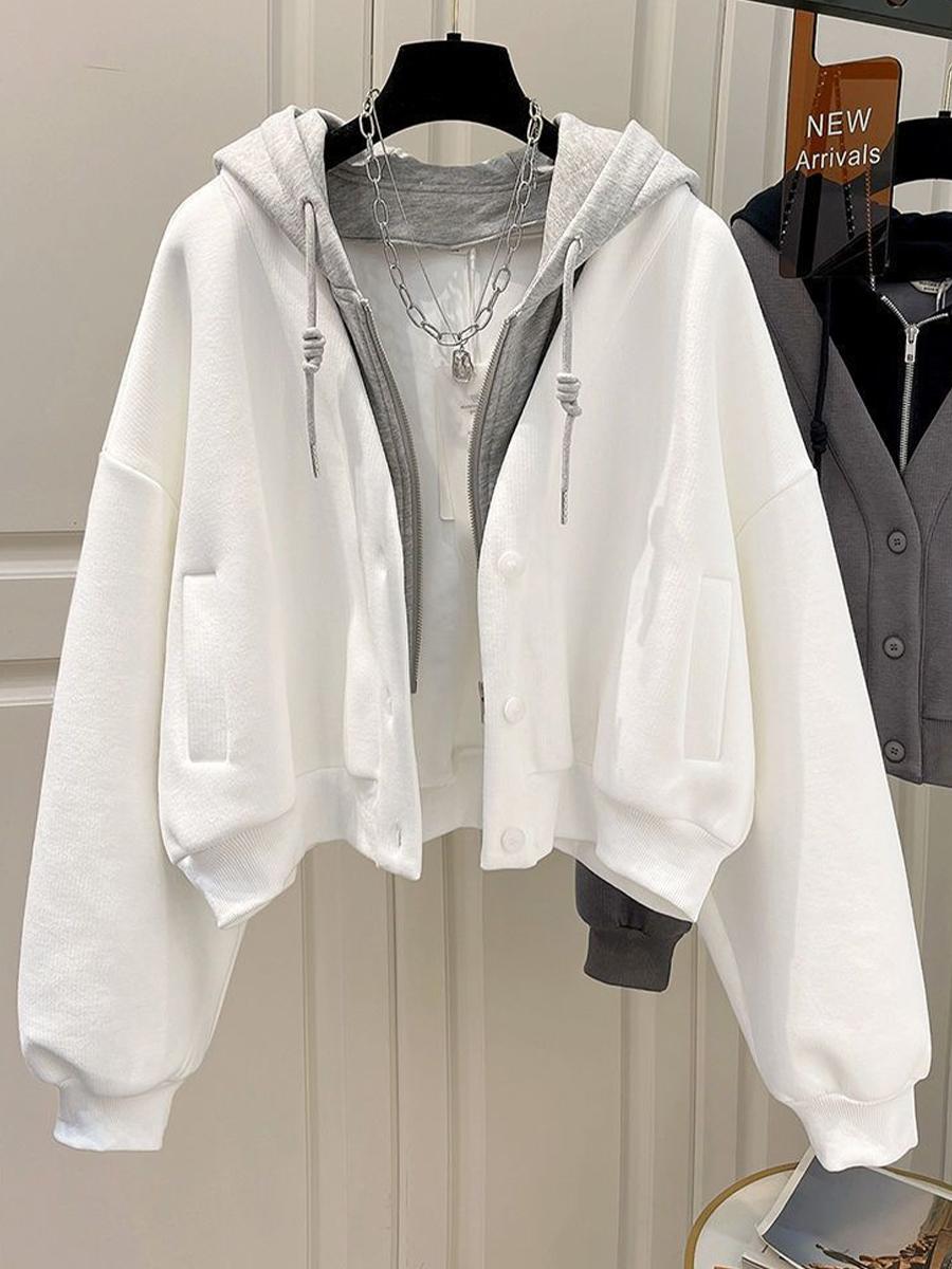 Поддельная свободная короткая толстовка на молнии с капюшоном из двух частей для женщин M белый
Поддельная свободная короткая толстовка на молнии с капюшоном из двух частей для женщин M белый