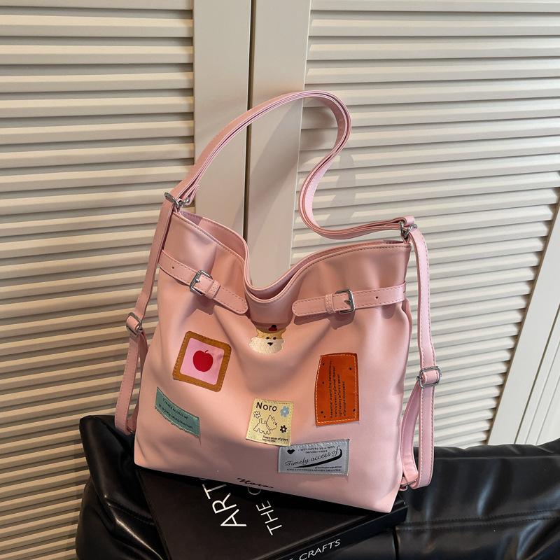 Винтажная сумка-тоут для поездок на работу, женская, большой вместимости, новая повседневная сумка через плечо, повседневный рюкзак с нашивками розовый
Винтажная сумка-тоут для поездок на работу, женская, большой вместимости, новая повседневная сумка через плечо, повседневный рюкзак с нашивками розовый