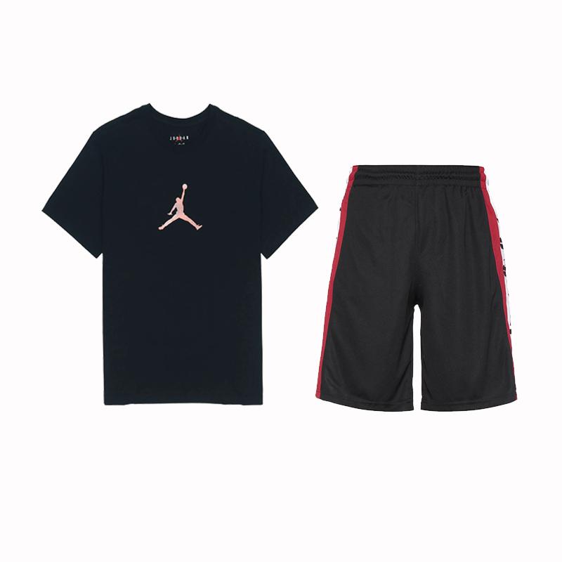 Jordan Solid Logo Pattern Crew Neck Short Sleeve T-Shirt And Color Block Shorts Casual Sports Set Men sets Black DO8899-010+CJ9674-010 S
Jordan Solid Logo Pattern Crew Neck Short Sleeve T-Shirt And Color Block Shorts Casual Sports Set Men sets Black DO8899-010+CJ9674-010 S