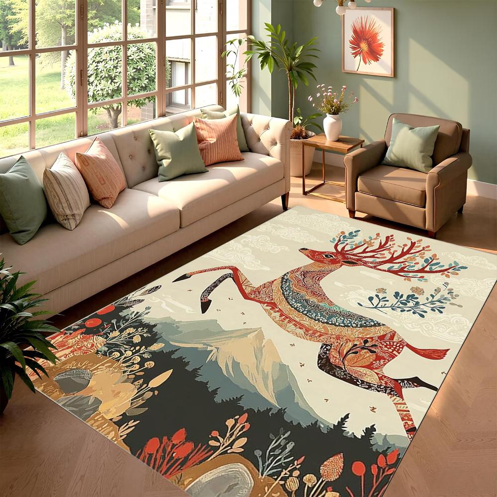 Ethnic Style Illustrations Area Rug Deer Floral Print Bohemian Home Decor Carpet Soft Non-Slip Floormat for Living Room Bedroom 40x60cm
Ethnic Style Illustrations Area Rug Deer Floral Print Bohemian Home Decor Carpet Soft Non-Slip Floormat for Living Room Bedroom 40x60cm