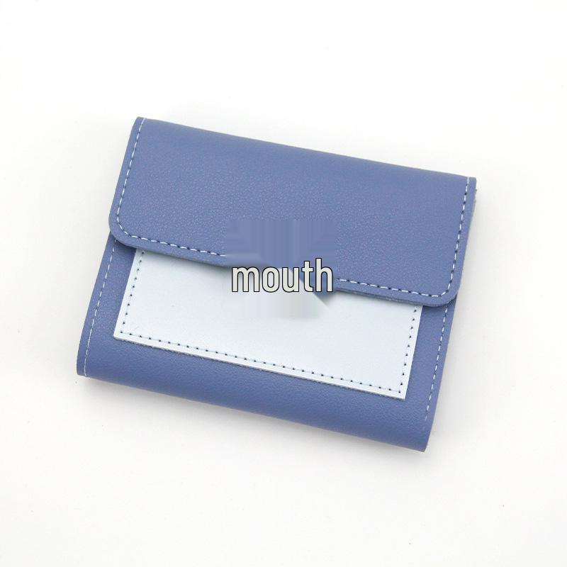 Стильный женский кошелек-трифолд: Компактный кошелек для монет, клатч и держатель для карт синий