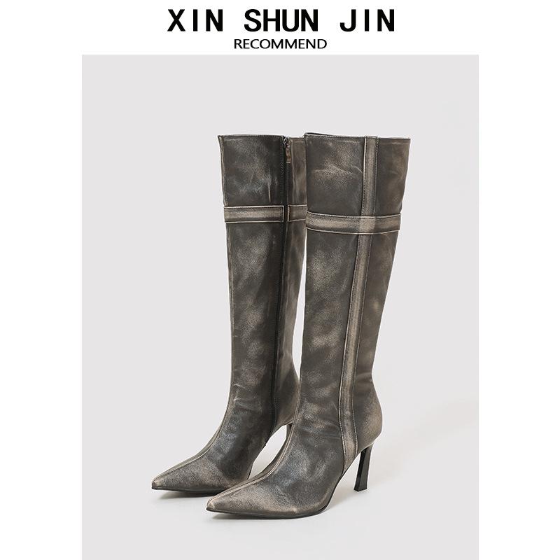 Retro polished high knight boots 2025 summer new thin long fashion boots thin heel pointed boots women 40 чёрный
Retro polished high knight boots 2025 summer new thin long fashion boots thin heel pointed boots women 40 чёрный