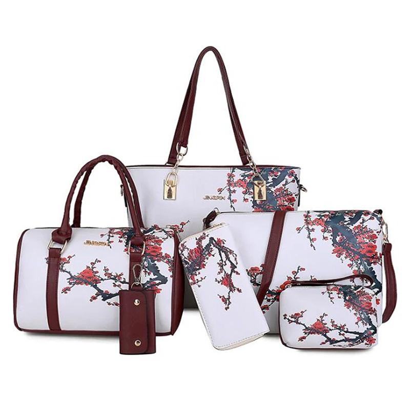 Chinese Style Floral Printing Women Handbags Shoulder Bags Set Female Practical Composite Bag 6 Piece Set Designer Brand Bolsa
Chinese Style Floral Printing Women Handbags Shoulder Bags Set Female Practical Composite Bag 6 Piece Set Designer Brand Bolsa