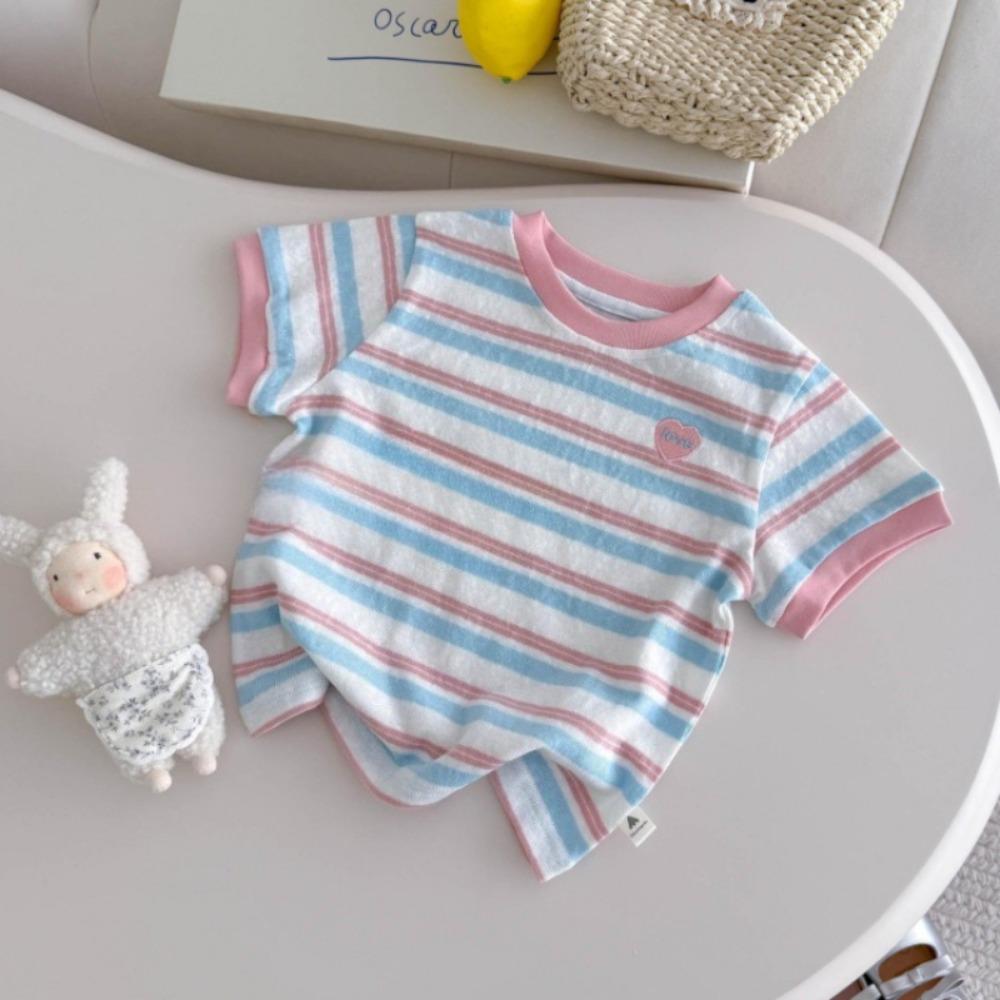 Girls Clothes Summer New Top 1-5 Years Children Pink Striped Round Neck T-shirt Fashion Casual Short Sleeve Color Blocked 100
Girls Clothes Summer New Top 1-5 Years Children Pink Striped Round Neck T-shirt Fashion Casual Short Sleeve Color Blocked 100