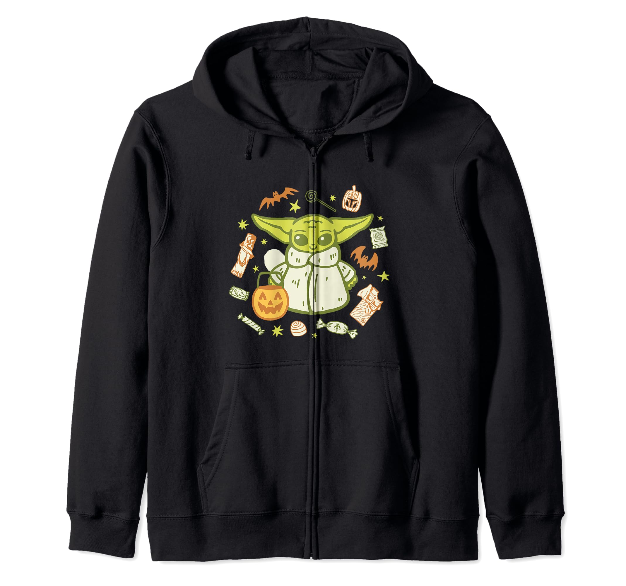 Star Wars The Mandalorian Grogu Halloween Cute Treat & Bat Zip Hoodie
Star Wars The Mandalorian Grogu Halloween Cute Treat & Bat Zip Hoodie