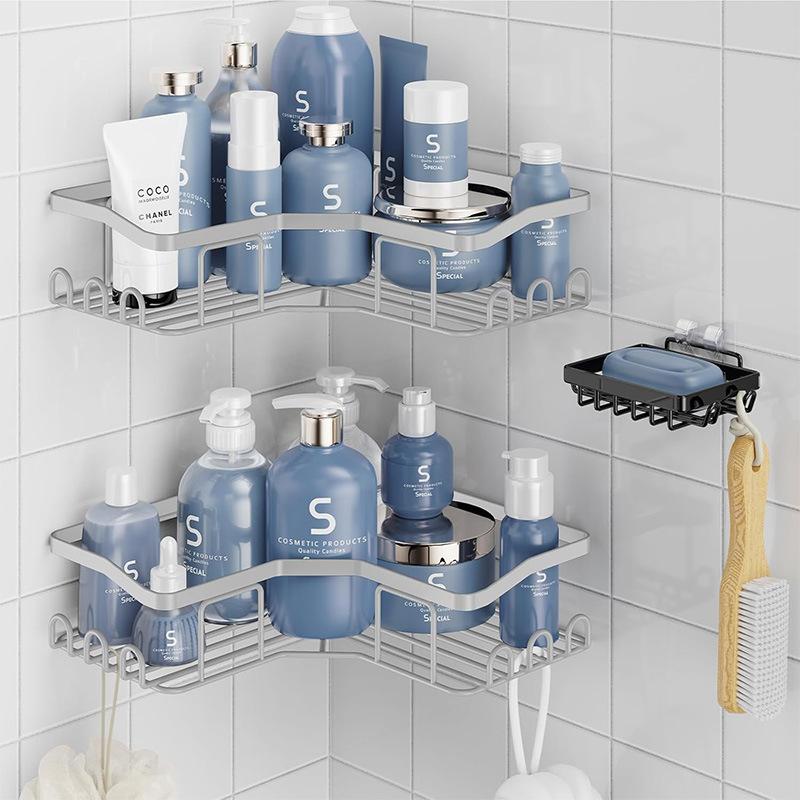 Bathroom corner shelf, three-piece punch-free iron storage rack set, three-piece corner shelf set for the bathroom сірий
Bathroom corner shelf, three-piece punch-free iron storage rack set, three-piece corner shelf set for the bathroom сірий