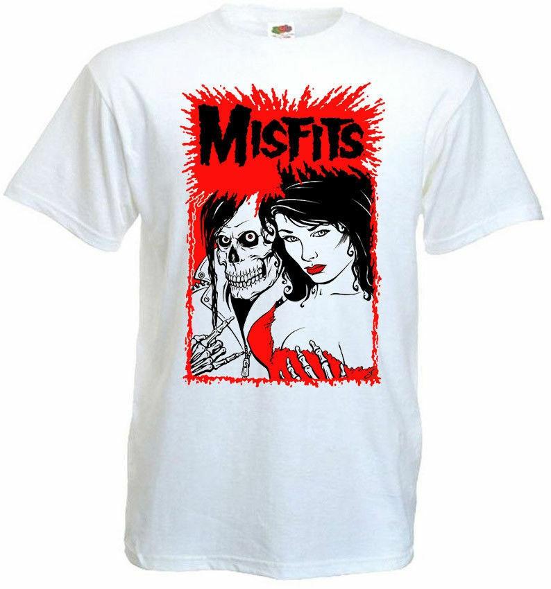 Белые футболки унисекс с плакатом Misfits V9 
Белые футболки унисекс с плакатом Misfits V9