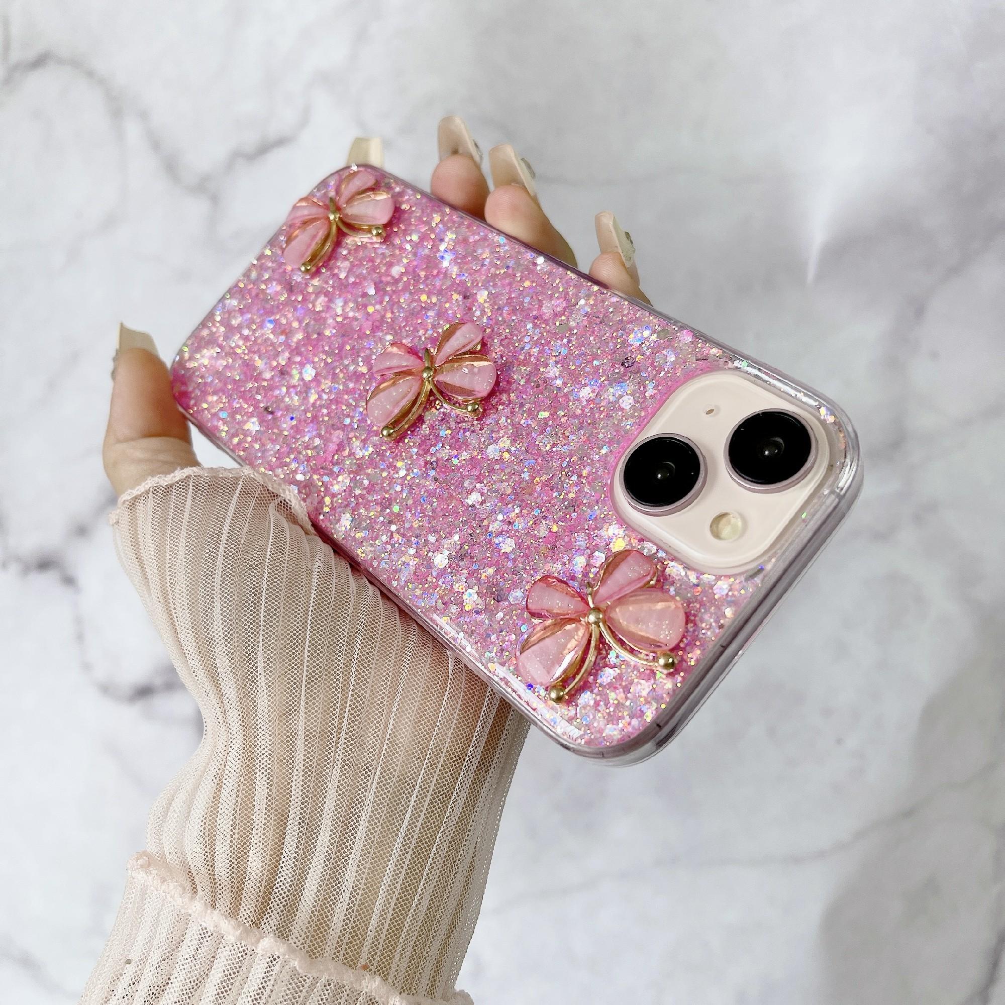For iPhone 15 Case Glitter Sequin Epoxy TPU Phone Cover with 3D Butterflies Pink
For iPhone 15 Case Glitter Sequin Epoxy TPU Phone Cover with 3D Butterflies Pink
