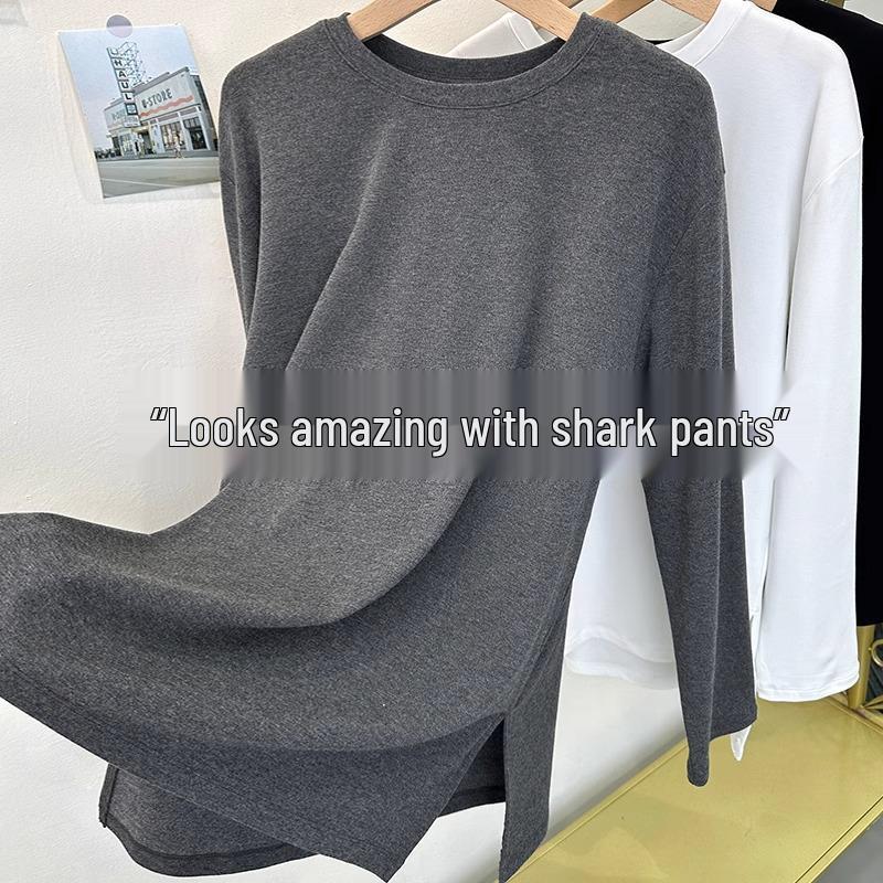 European Oversized Long-Sleeve Fleece-Lined Women s Round Neck T-shirt Double Extra Large
European Oversized Long-Sleeve Fleece-Lined Women s Round Neck T-shirt Double Extra Large