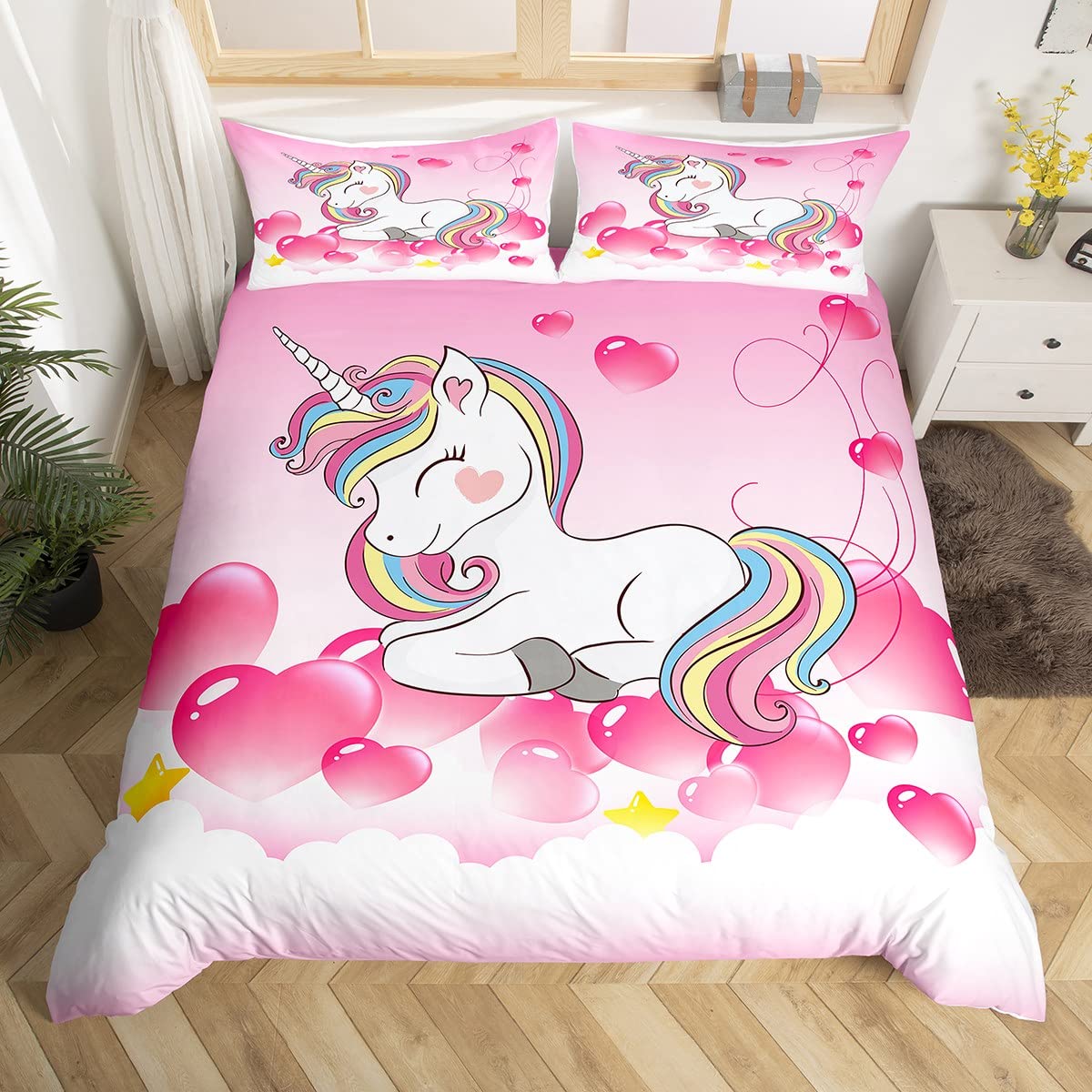 Purple Unicorn Bedding Set Twin Galaxy Print Comforter With Pillowcases For Teen Girls And Boys King Queen Size EU single(135x200cm)
Purple Unicorn Bedding Set Twin Galaxy Print Comforter With Pillowcases For Teen Girls And Boys King Queen Size EU single(135x200cm)