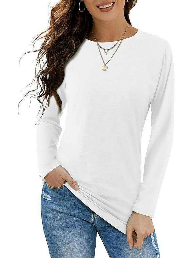 2024 Women s Casual Solid Color Long Sleeve Round Neck T-shirt - European & American Spring/Autumn Style L білий
2024 Women s Casual Solid Color Long Sleeve Round Neck T-shirt - European & American Spring/Autumn Style L білий
