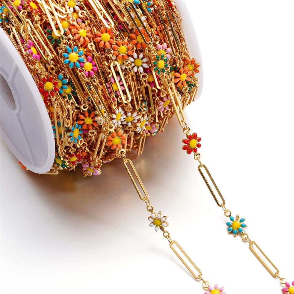 1Meter Copper Chain Enamel Daisy Flower Beaded Charm Paper Clip Chains for DIY Handmade Jewelry Making Necklace Bracelet 1m золотой
1Meter Copper Chain Enamel Daisy Flower Beaded Charm Paper Clip Chains for DIY Handmade Jewelry Making Necklace Bracelet 1m золотой