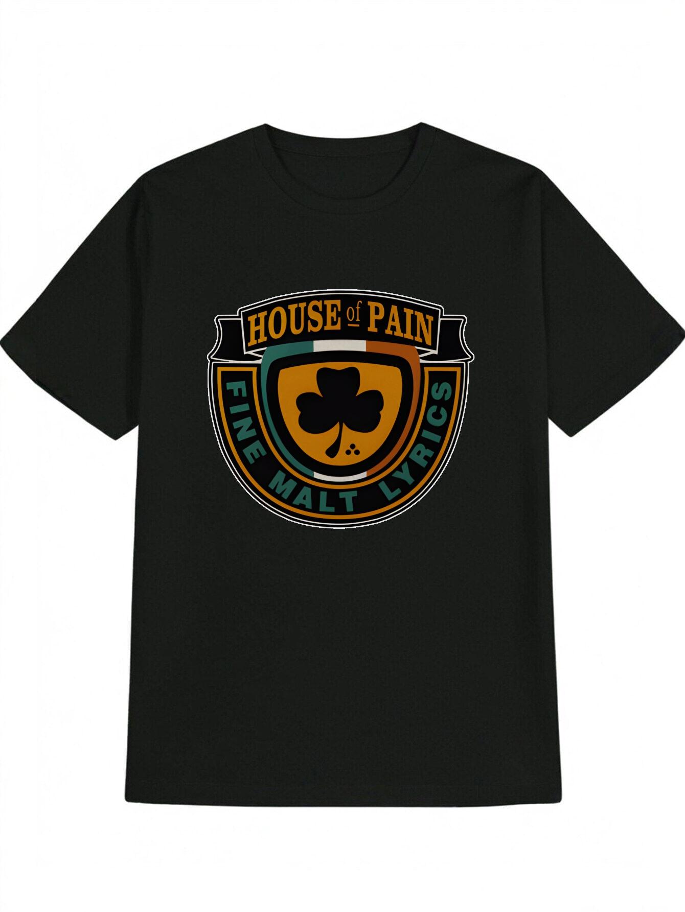 Casual Graphic T-shirt - Black Four-Leaf Clover & House of Pain Print S
Casual Graphic T-shirt - Black Four-Leaf Clover & House of Pain Print S
