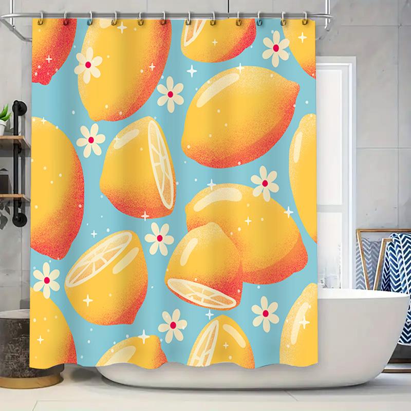 Modern Bathroom Decor Shower Curtain With Lemon Slice Pattern Orange Colorful Flower Design For Home Decoration Yellow Blue Flor W60H190(CM)-1 Pcs
Modern Bathroom Decor Shower Curtain With Lemon Slice Pattern Orange Colorful Flower Design For Home Decoration Yellow Blue Flor W60H190(CM)-1 Pcs