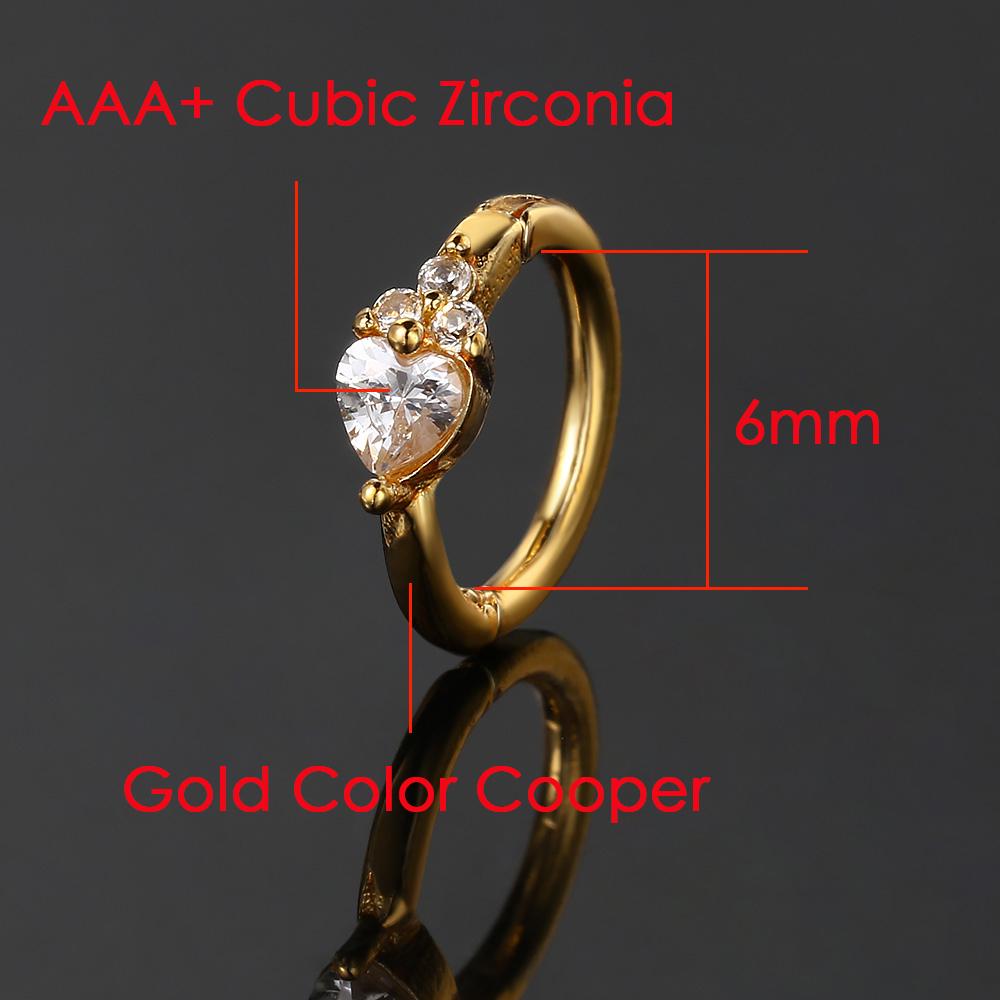 1PC Stainless Steel Women Tragus Cartilage Helix Hoop Earrings Fashion Zircon Heart Conch Rook Daith Lobe Piercing Jewelry CC151
1PC Stainless Steel Women Tragus Cartilage Helix Hoop Earrings Fashion Zircon Heart Conch Rook Daith Lobe Piercing Jewelry CC151