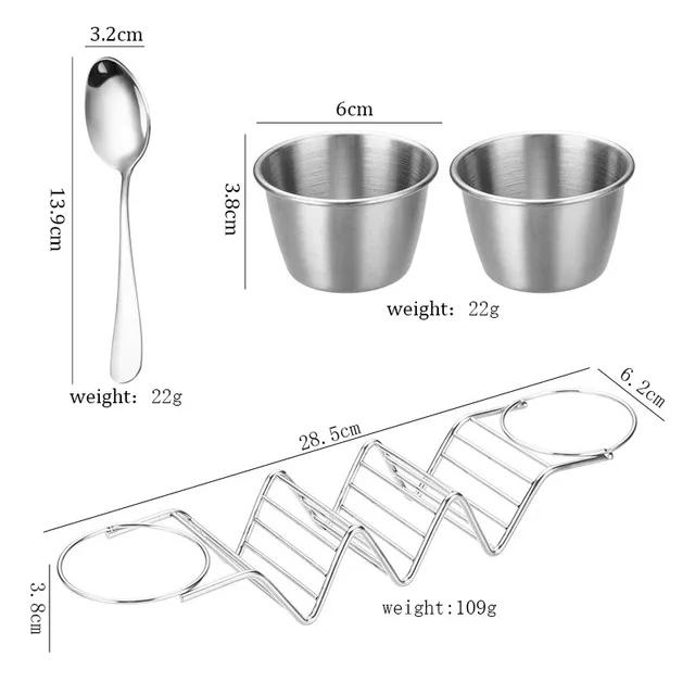 Подставка для блинов из нержавеющей стали, держатель для тако, подставка для пиццы, подставка для спринг-роллов, с двусторонними чашками для приправ для ресторана серебряный
Подставка для блинов из нержавеющей стали, держатель для тако, подставка для пиццы, подставка для спринг-роллов, с двусторонними чашками для приправ для ресторана серебряный