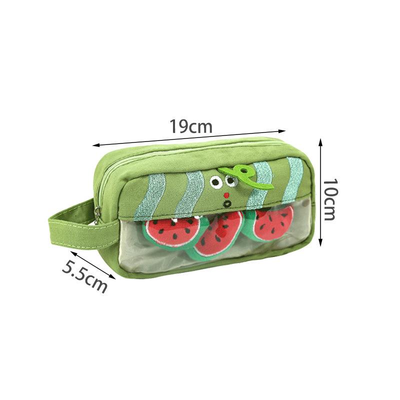 JM Shop Мультяшный пенал для фруктов и овощей, большой вместительный пенал для девочек, милый простой пенал для канцелярских принадлежностей зелёный