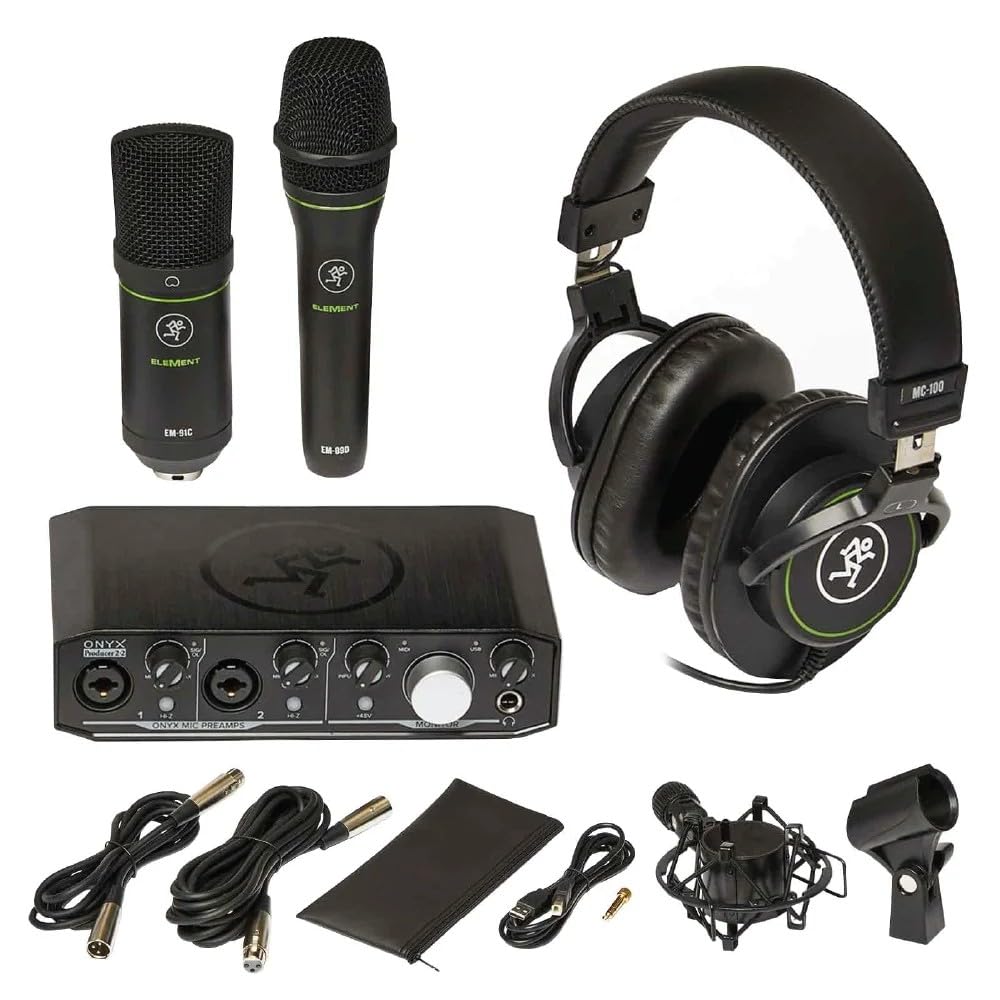 MACKIE Vocal конденсатор USB аудіоінтерфейс набір Producer Bundle мікрофон, мікрофон, навушники,
MACKIE Vocal конденсатор USB аудіоінтерфейс набір Producer Bundle мікрофон, мікрофон, навушники,