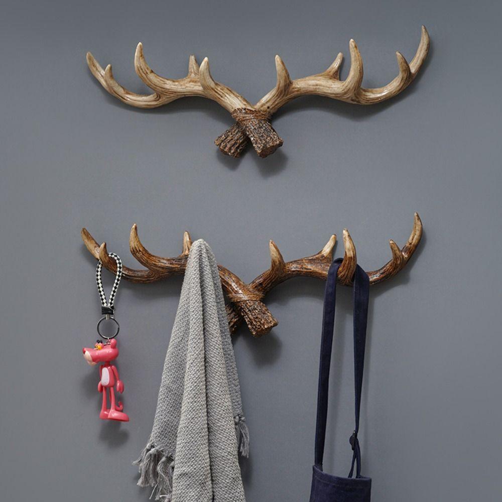 Vintage Antler Statue Wall Mounted Wall Keys Holder Craft Deer Horn Decorative Hook Clothes S коричневий
Vintage Antler Statue Wall Mounted Wall Keys Holder Craft Deer Horn Decorative Hook Clothes S коричневий