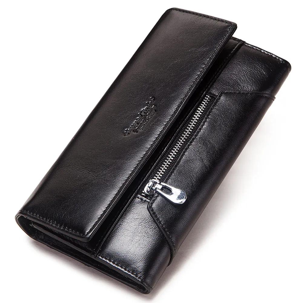 Fashion Women Genuine Leather Wallet RFID Blocking Tri-fold Credit Card Holder Luxury Long Female Phone Clutches purse for women чёрный
Fashion Women Genuine Leather Wallet RFID Blocking Tri-fold Credit Card Holder Luxury Long Female Phone Clutches purse for women чёрный
