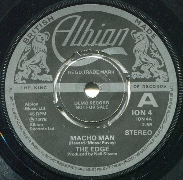 Пластинка 7 дюймов EDGE Macho Man ION4PROMO Albion Records 1978 UK Rock Б/у
Пластинка 7 дюймов EDGE Macho Man ION4PROMO Albion Records 1978 UK Rock Б/у