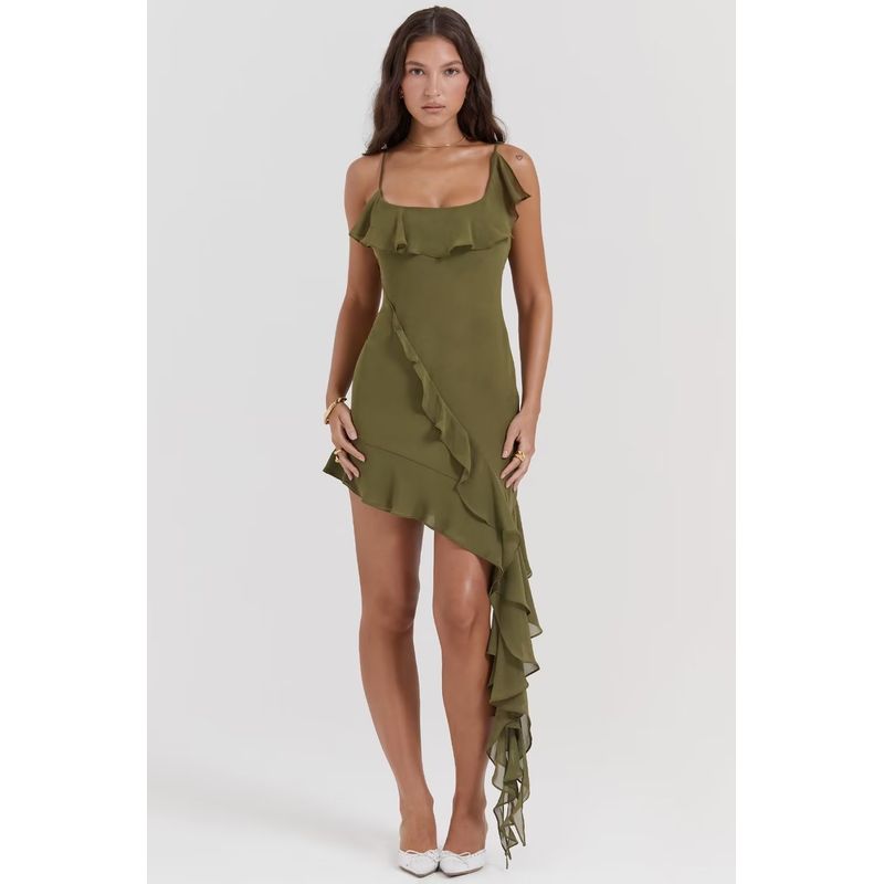 Houseof French Style Vacation Party Dress Sling Olive green L
Houseof French Style Vacation Party Dress Sling Olive green L