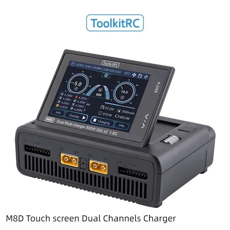 1600 Вт ToolkitRC M8D Сенсорний екран Двоканальний зарядний пристрій 50 A 3,5 дюймів Відкидний екран 65 Вт Швидкий зарядний пристрій для 1-8S RC FPV чорний
1600 Вт ToolkitRC M8D Сенсорний екран Двоканальний зарядний пристрій 50 A 3,5 дюймів Відкидний екран 65 Вт Швидкий зарядний пристрій для 1-8S RC FPV чорний
