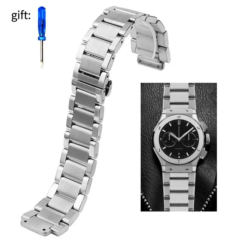 27*19mm Stainless Steel Strap For HUBLOT Classic Fusion Big Bang Watch Band Bracelet Accessories Waterproof Watchband 27-19MM серебряный
27*19mm Stainless Steel Strap For HUBLOT Classic Fusion Big Bang Watch Band Bracelet Accessories Waterproof Watchband 27-19MM серебряный