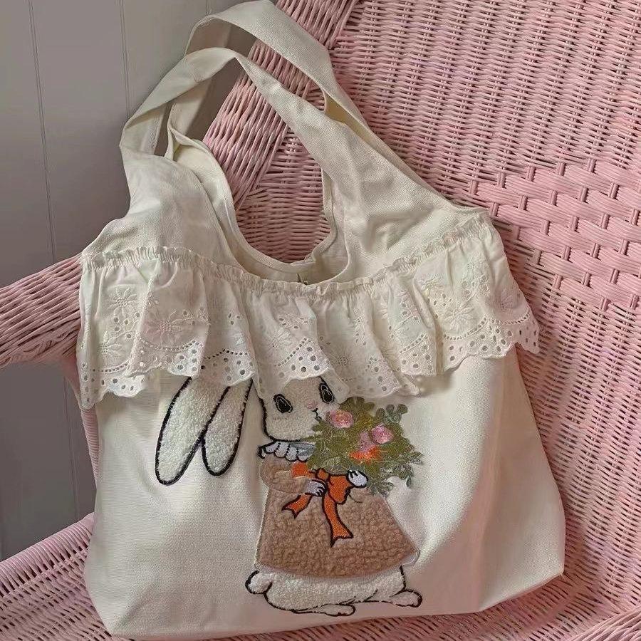 Summer cute rabbit bag lace lace shoulder bag large capacity vest canvas bag student class hand wholesale
Summer cute rabbit bag lace lace shoulder bag large capacity vest canvas bag student class hand wholesale