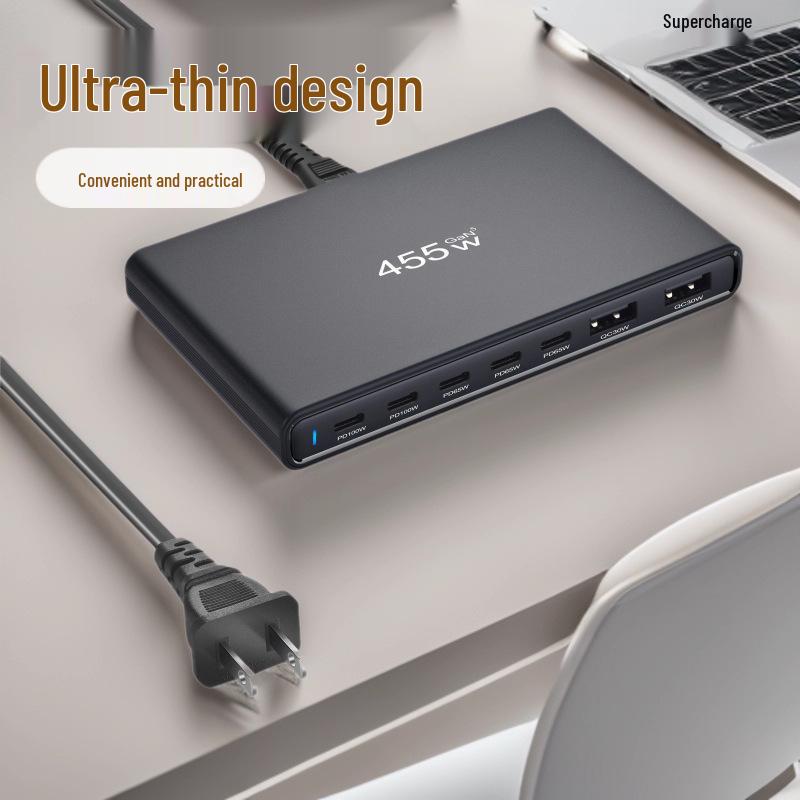 455W Ultra-Thin Gallium Nitride Multi-Port Desktop Charger for Tablets & Laptops 5C2A UK Standard чёрный
455W Ultra-Thin Gallium Nitride Multi-Port Desktop Charger for Tablets & Laptops 5C2A UK Standard чёрный