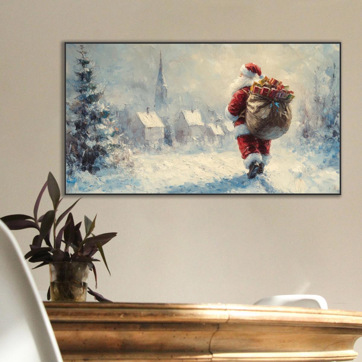 1 Large Horizontal Unframed Canvas Wall Art - Vintage Modern Santa Claus Christmas Winter Scene Panoramic Print, Premium Canvas (as the picture,50x100cm No Frame)
1 Large Horizontal Unframed Canvas Wall Art - Vintage Modern Santa Claus Christmas Winter Scene Panoramic Print, Premium Canvas (as the picture,50x100cm No Frame)