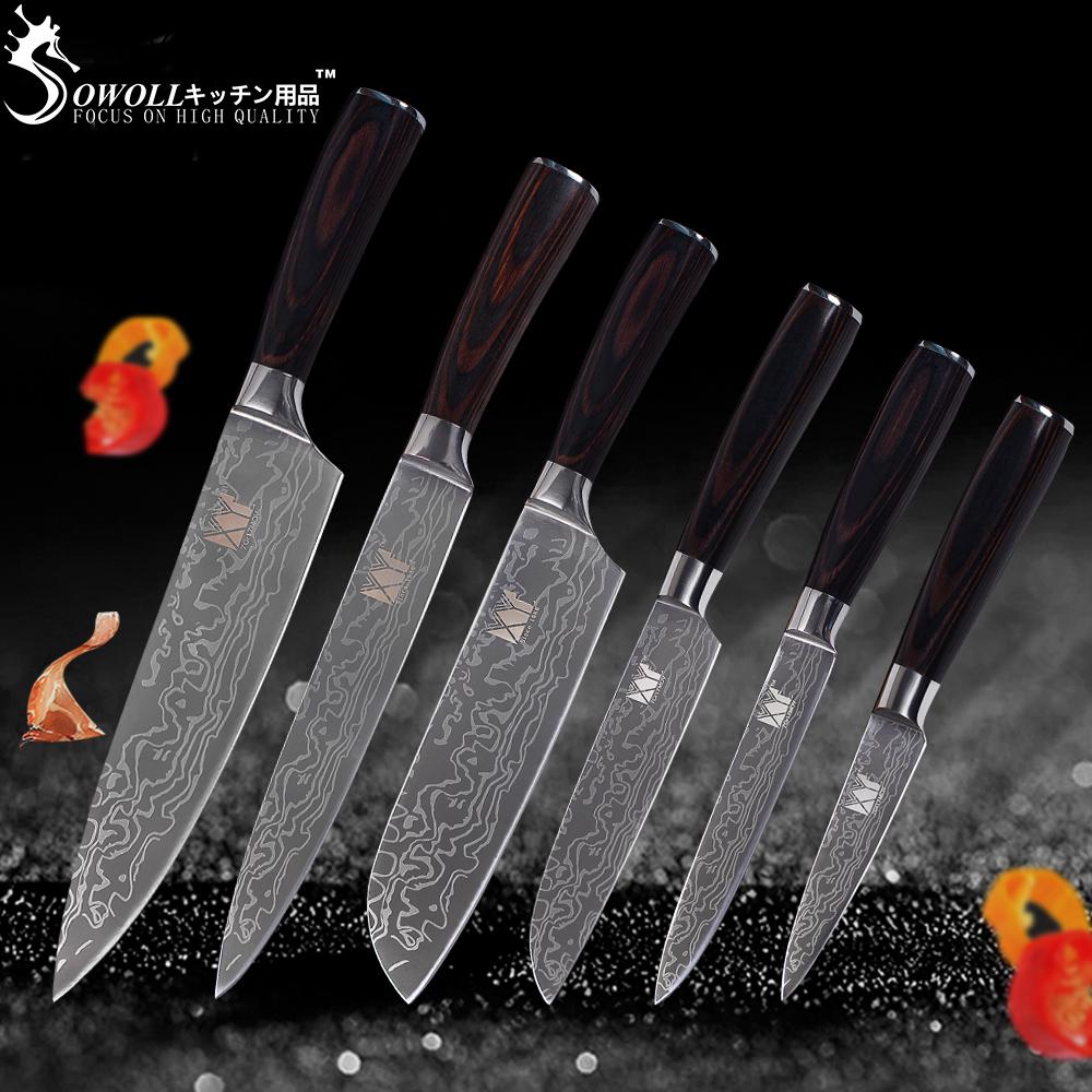 Sowoll Нержавеющая сталь 6PCS Ножи Набор Кухонные кухонные ножи Инструменты Паринг Утилита Сантоку Шеф-повар Нарезка Кухонные кухонные аксессуары для приготовления пищи
Sowoll Нержавеющая сталь 6PCS Ножи Набор Кухонные кухонные ножи Инструменты Паринг Утилита Сантоку Шеф-повар Нарезка Кухонные кухонные аксессуары для приготовления пищи