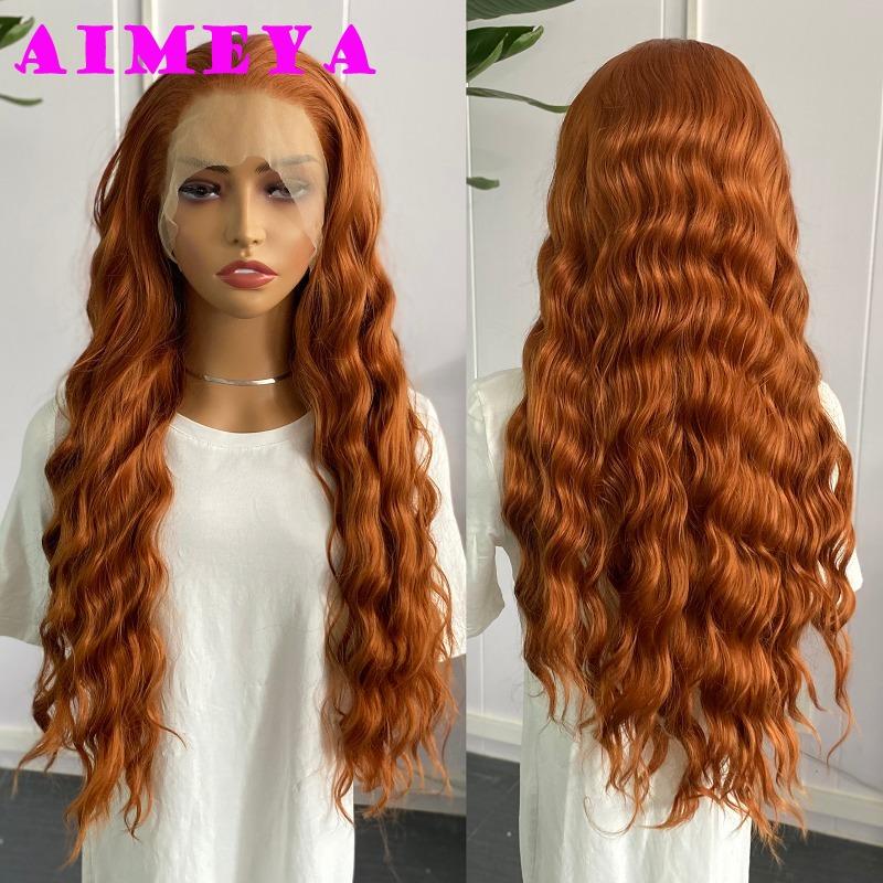 AIMEYA Ginger Lace Front Wig Synthetic Long Body Wave Wig Free Part Natural Hairline Daily Use Orange Wig Heat Resistant Fiber (Ginger,18inches&Lace Front)
AIMEYA Ginger Lace Front Wig Synthetic Long Body Wave Wig Free Part Natural Hairline Daily Use Orange Wig Heat Resistant Fiber (Ginger,18inches&Lace Front)