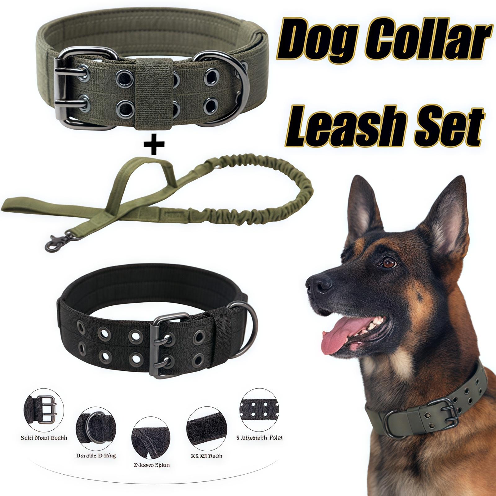 Outdoor Tactical Dog Collar Set Dog Leash Metal Buckle Breathability Nylon Adjustable Dog Collar for Training Neck Pet Products M 36-48CM
Outdoor Tactical Dog Collar Set Dog Leash Metal Buckle Breathability Nylon Adjustable Dog Collar for Training Neck Pet Products M 36-48CM