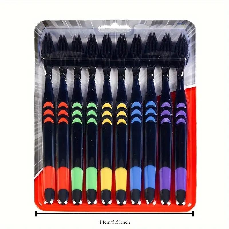 10 шт. Зубная щетка с мягкой щетиной, пропитанной древесным углем, для глубокой чистки полости рта и ухода за деснами - Идеальна для ежедневного использования взрослыми дома чёрный
10 шт. Зубная щетка с мягкой щетиной, пропитанной древесным углем, для глубокой чистки полости рта и ухода за деснами - Идеальна для ежедневного использования взрослыми дома чёрный