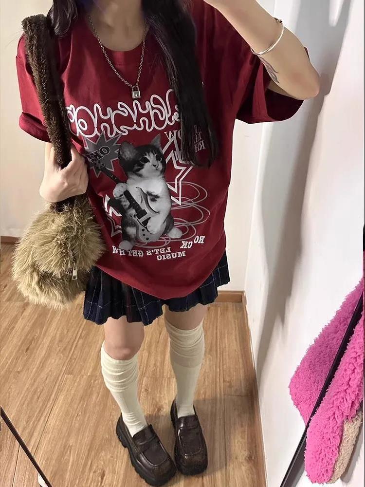 Women s Burgundy Japanese Letter T-Shirt, 100% Cotton, Short Sleeve, College Style, 2024 Summer Fashion, Loose Fit. M (up to 50kg)
Women s Burgundy Japanese Letter T-Shirt, 100% Cotton, Short Sleeve, College Style, 2024 Summer Fashion, Loose Fit. M (up to 50kg)