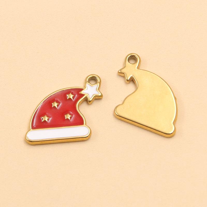 18K Gold Color-Stay Christmas Charms: Bells, Snowflakes, Trees in Colorful Drip Oil Stainless Steel, 44 Designs. 1 piece
18K Gold Color-Stay Christmas Charms: Bells, Snowflakes, Trees in Colorful Drip Oil Stainless Steel, 44 Designs. 1 piece