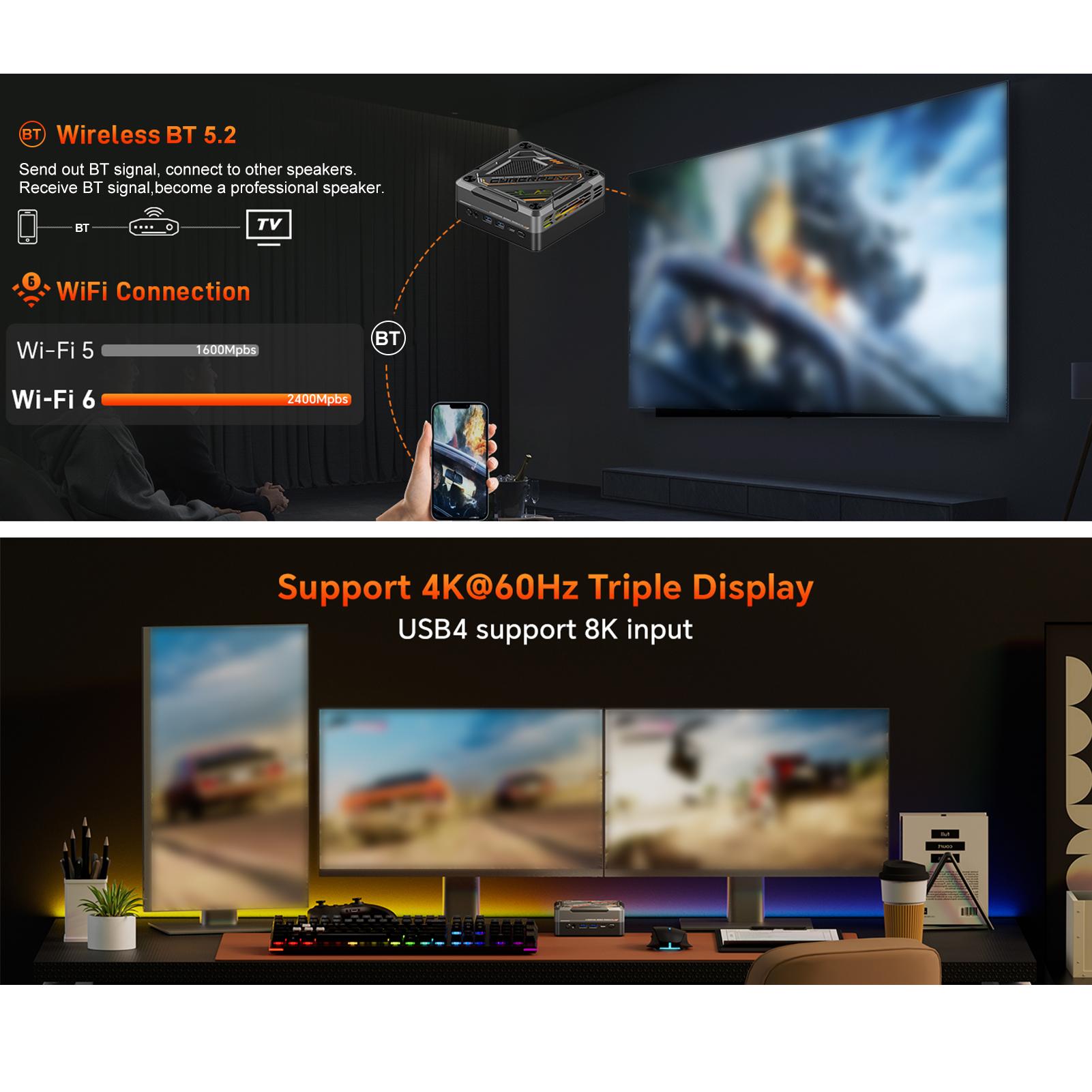 Мини-ПК Windows 11PRO 32G DRR5 RAM 1T SSD Мини-настольный компьютер Процессор AMD Ryzen 7840HS 8 ядер
Мини-ПК Windows 11PRO 32G DRR5 RAM 1T SSD Мини-настольный компьютер Процессор AMD Ryzen 7840HS 8 ядер
