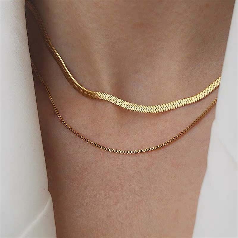 Vintage Double Layer Flat Snake Bone Chain Necklace Bracelet Set for Women Punk Hip Hop Gold Color Choker Necklace Zircon Gifts
Vintage Double Layer Flat Snake Bone Chain Necklace Bracelet Set for Women Punk Hip Hop Gold Color Choker Necklace Zircon Gifts
