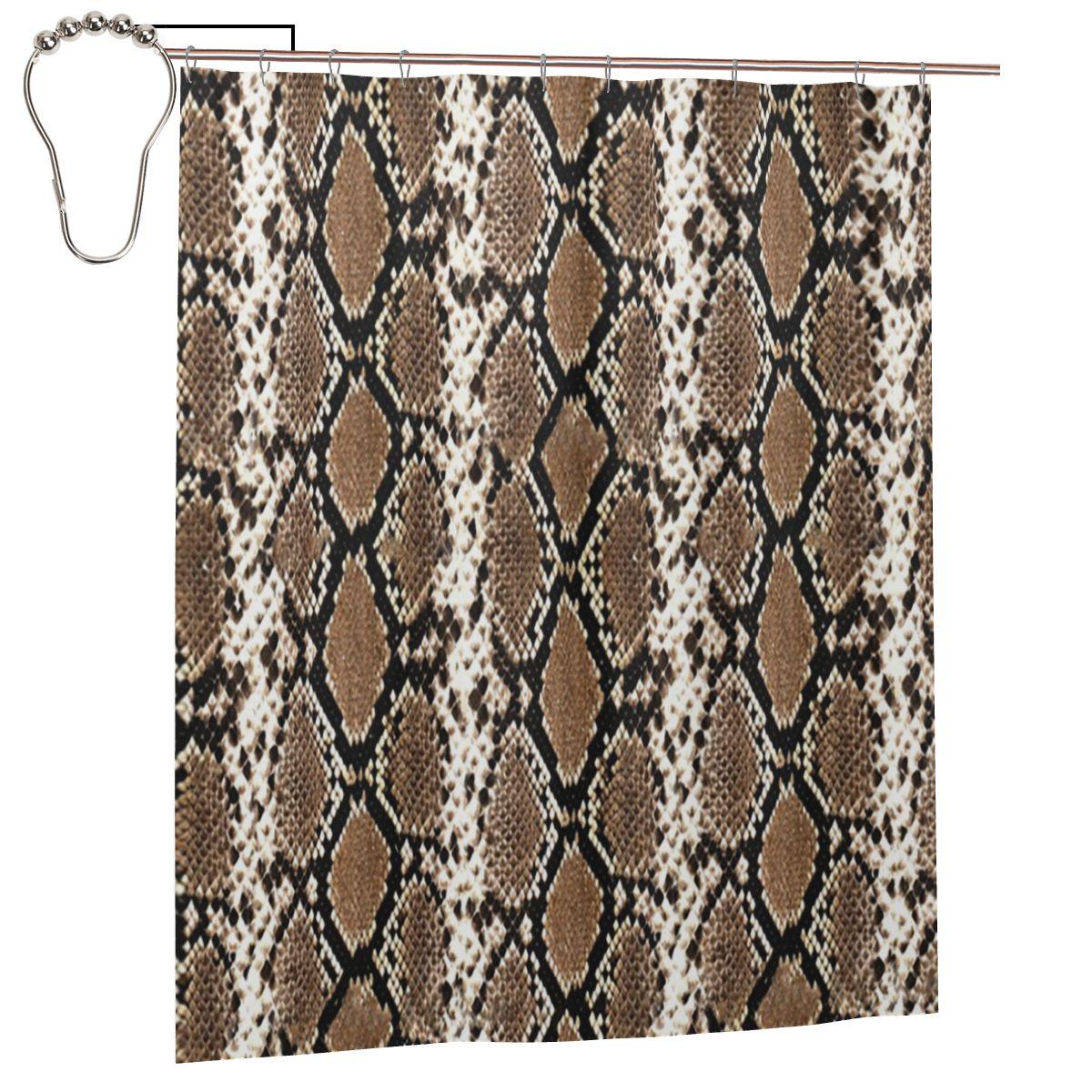 Python Skin, Snake Pattern Shower Curtain Bathroom Polyester Waterproof Bath Curtains With Hooks W60H190(CM)-1 Pcs
Python Skin, Snake Pattern Shower Curtain Bathroom Polyester Waterproof Bath Curtains With Hooks W60H190(CM)-1 Pcs