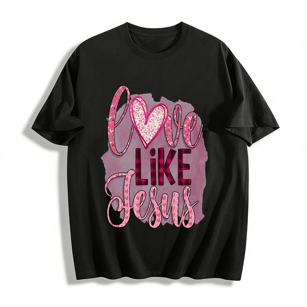Love Like Jesus Themed Top Heart & Plaid Print Casual Tee Pure cotton T-shirt XXS
Love Like Jesus Themed Top Heart & Plaid Print Casual Tee Pure cotton T-shirt XXS