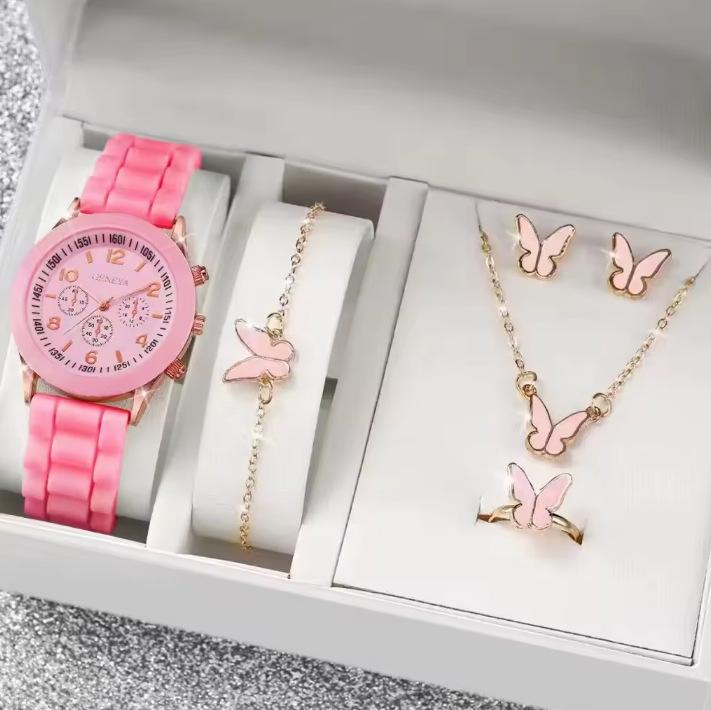 5Pcsset Niche Fashion Versatile Steel Belt Watch Stud Earrings Necklace Bracelet Ring Set No Gift Box bulk price
5Pcsset Niche Fashion Versatile Steel Belt Watch Stud Earrings Necklace Bracelet Ring Set No Gift Box bulk price