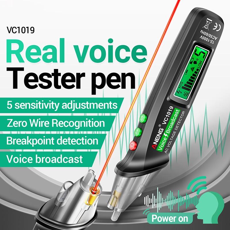 ANENG VC1019 DC AC Test Pen Voice Broadcast Детектор напряжения 12-1000 В Вольт Ток Бесконтактная ручка Электрический тестер Измерительные инструменты
ANENG VC1019 DC AC Test Pen Voice Broadcast Детектор напряжения 12-1000 В Вольт Ток Бесконтактная ручка Электрический тестер Измерительные инструменты